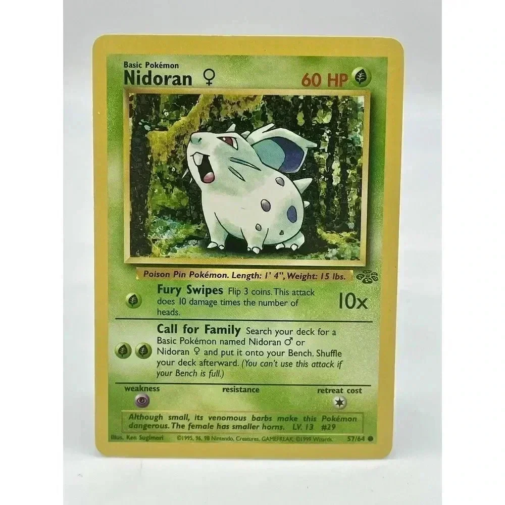 1995 nidoran pokemon card Giovannis Grass Grass Horn Thrust (20) Flip a coin Vintage Common - Set/4 Nidoran